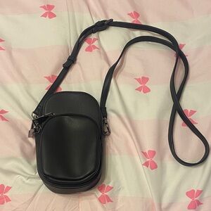Black Leather Crossbody Bag